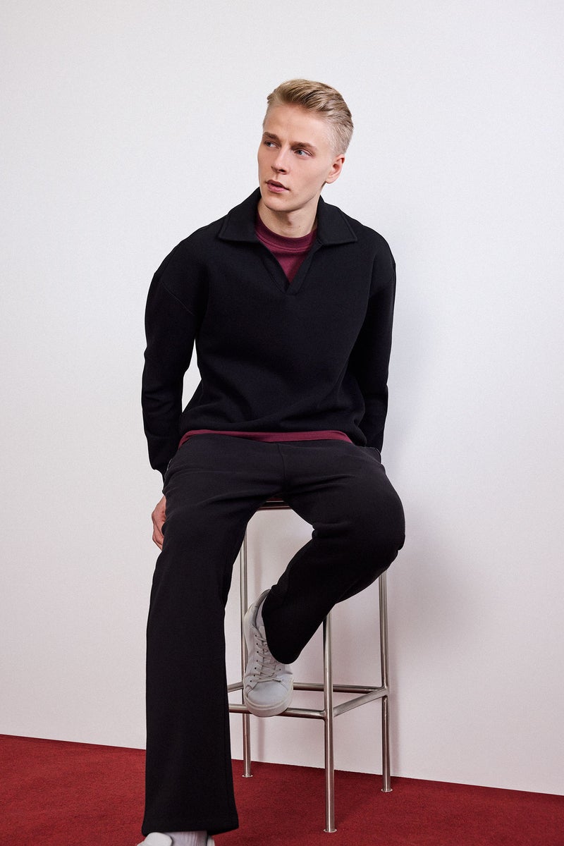 DeFacto Black Man Regular Fit Pocketed Straight Leg Sweatpants Casual - Image 2